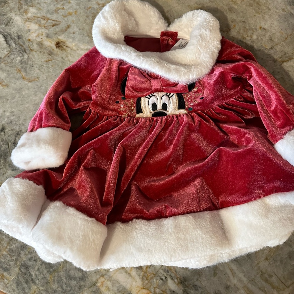 Minnie Mouse Christmas Dress - 3-6 months - Like new